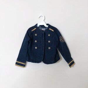Denim jacket with gold embellishments